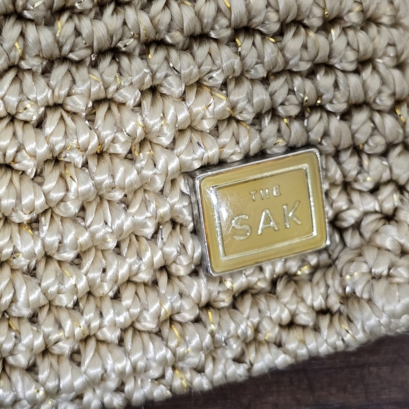 The SAK Small Metallic Gold Accents Crochet Knit Crossbody - Picture 11 of 16